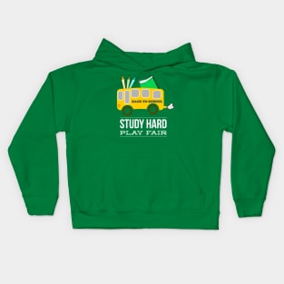 Back To School Study Hard Play Fair Kids Hoodie